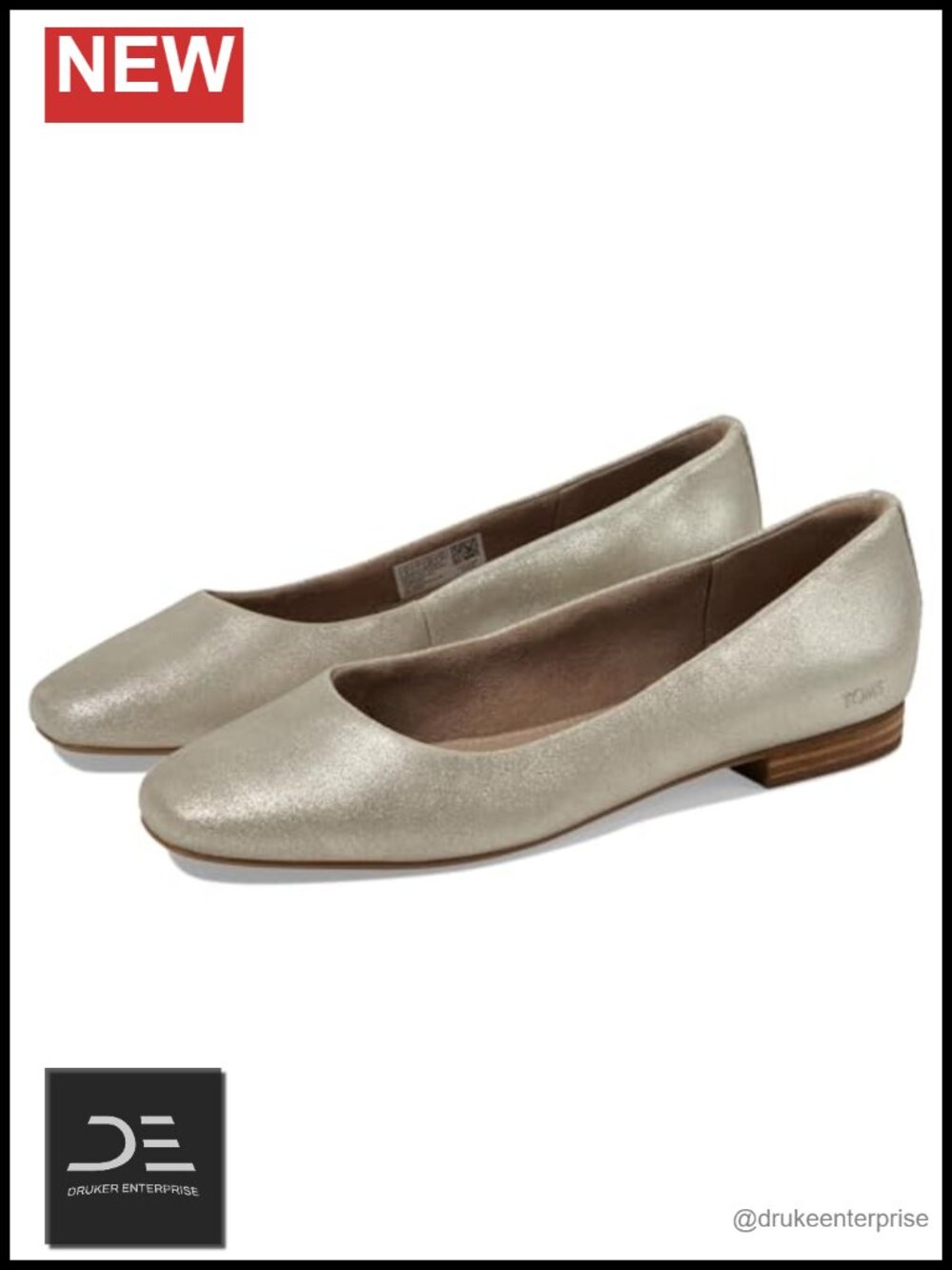 TOMS Briella Ballet Flats Suede Square Toe Cushioned